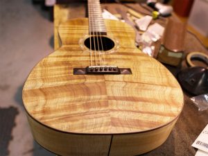 Beautiful flamed Koa in Martin's guitar